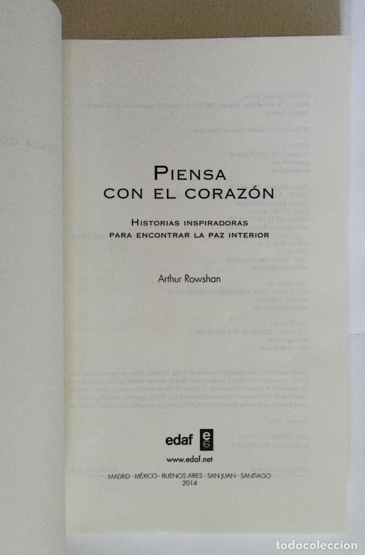 Libros de segunda mano: PIENSA CON EL CORAZ&Oacute;N | ARTHUR ROWSHAN | EDAF 2014 - Foto 2