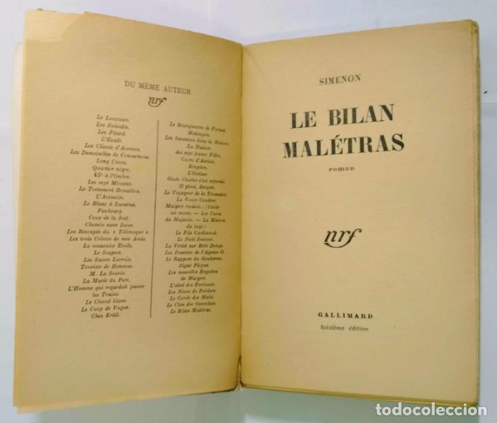 Libros de segunda mano: LE BILAN MAL&Eacute;TRAS - SIMENON - GALLIMARD - 1948 - Foto 4