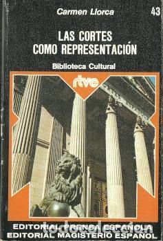 Libros de segunda mano: Las cortes como representaci&oacute;n - Llorca, Carmen - Foto 1