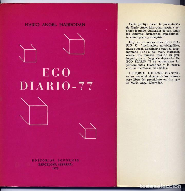 Livros em segunda m&atilde;o: MARRODAN, Mario Angel.  Ego Diario-77.  1978.
