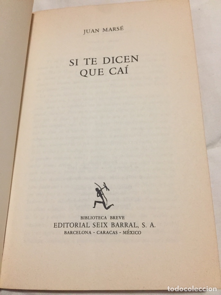 Libros de segunda mano: Libro Sine dicen que ca&iacute;. Juan Mars&eacute; - Foto 2