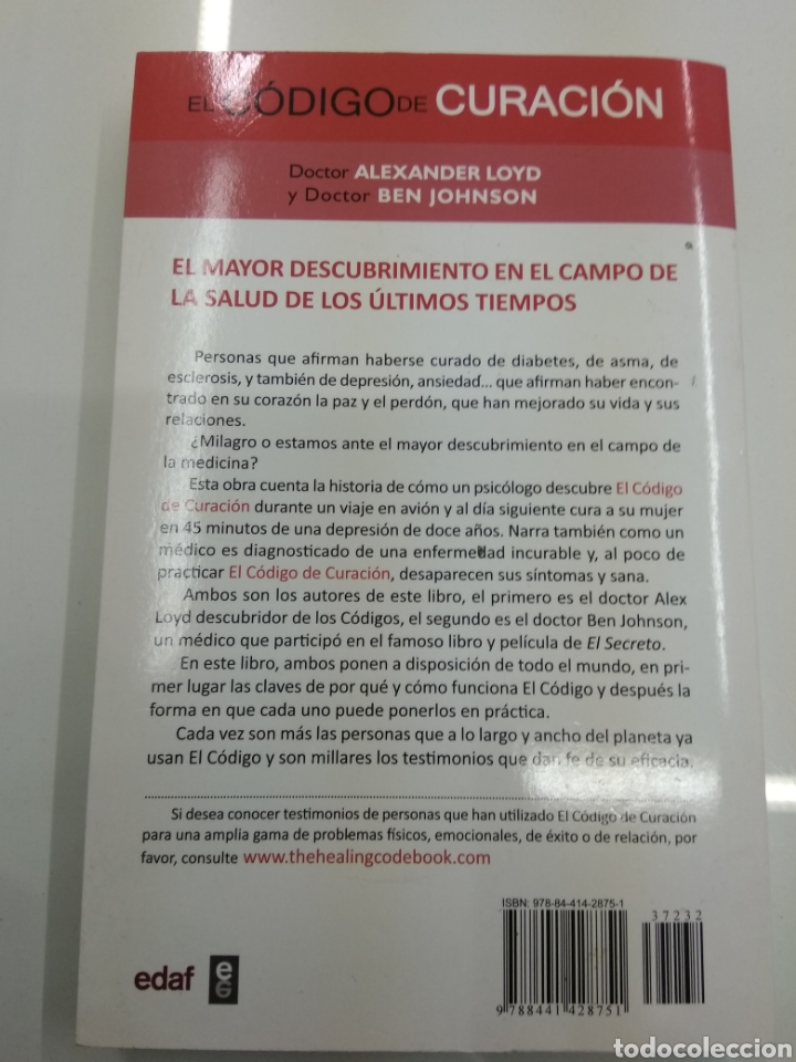 Libros de segunda mano: EL CODIGO DE CURACION DR. ALEXANDER LOYD Y BEN JOHNSON EDAF SALUD - Foto 3