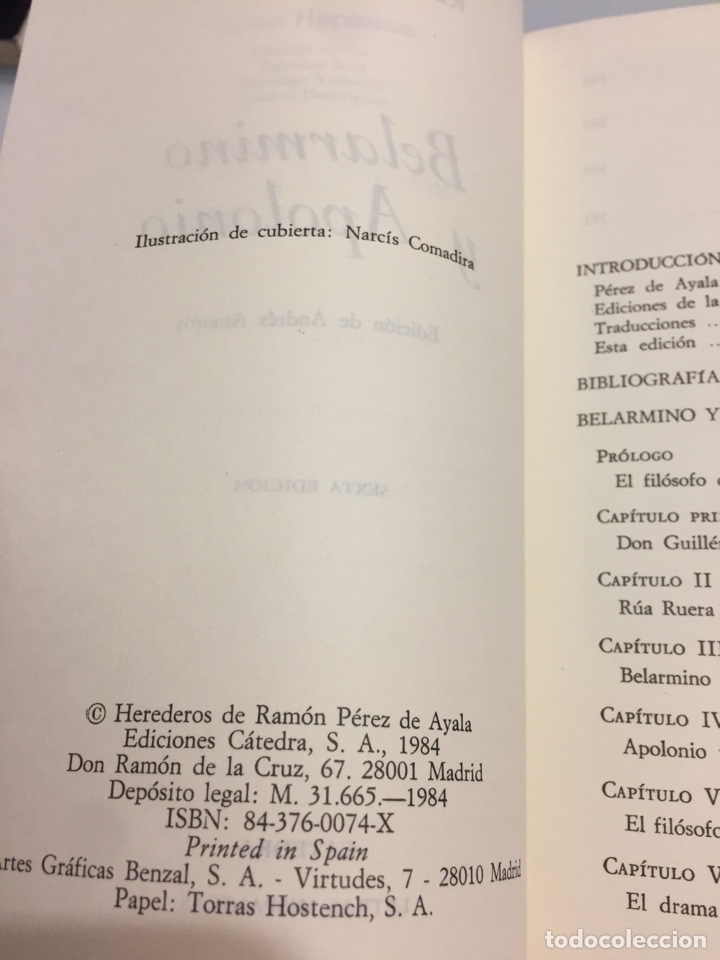 Libros de segunda mano: Libro Belarmino y Apolonio. Ram&oacute;n P&eacute;rez de Ayala - Foto 3