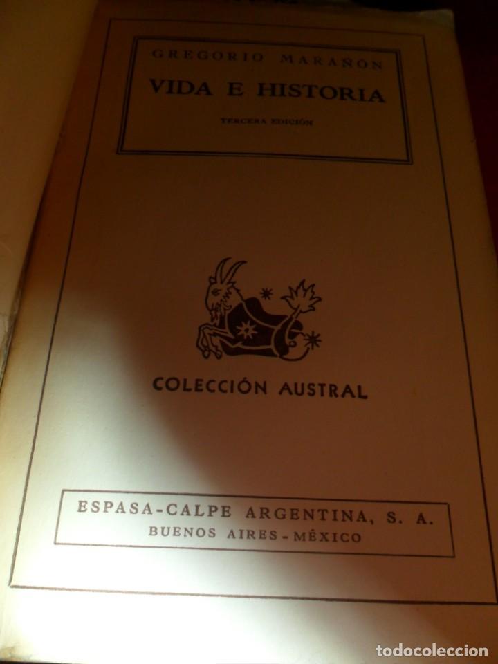 Libros de segunda mano: GREGORIO MARA&Ntilde;ON, VIDA E HISTORIA - Foto 1