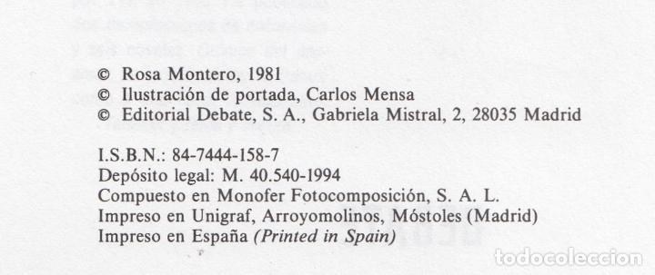 Libros de segunda mano: ROSA MONTERO / LA FUNCI&Oacute;N DELTA . ED DEBATE 1995 1&ordf; EDICI&Oacute;N . * NOVELA * - Foto 6