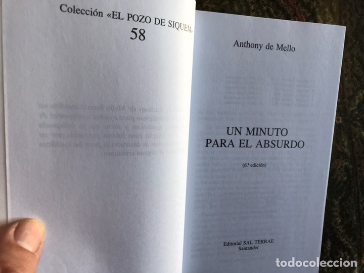 Libros de segunda mano: Un minuto para el absurdo. Anthony de Mello. Como nuevo - Foto 3