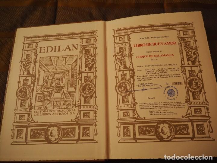 Libros de segunda mano: Libro de Buen Amor. Edici&oacute;n facs&iacute;mil del C&oacute;dice de Salamanca. Ed. Limitada, Numerada y Sellada. 1975 - Foto 3