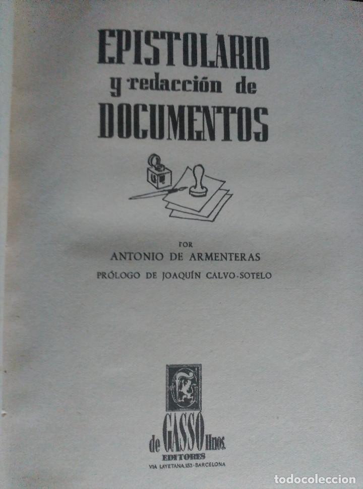 Libros de segunda mano: Epistolario y Redacci&oacute;n de Documentos, Armenteras, 1958 - Foto 3