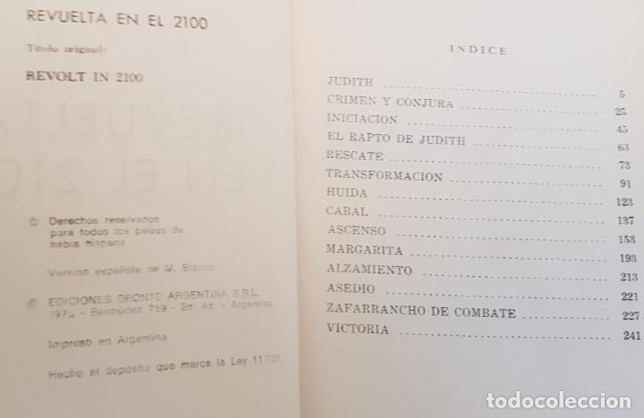 Libros de segunda mano: REVUELTA EN EL 2100, ROBERT A. HEINLEIN, DRONTE 1976, LIBRO - Foto 3