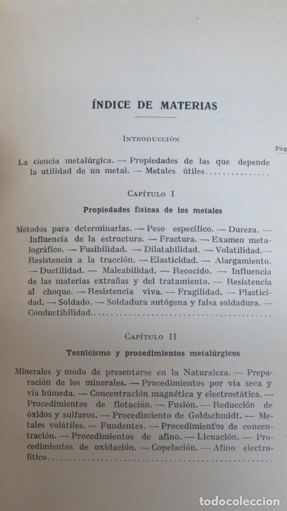 Libros de segunda mano: 1938.- METALURGIA. E. L. RHEAD - Foto 3