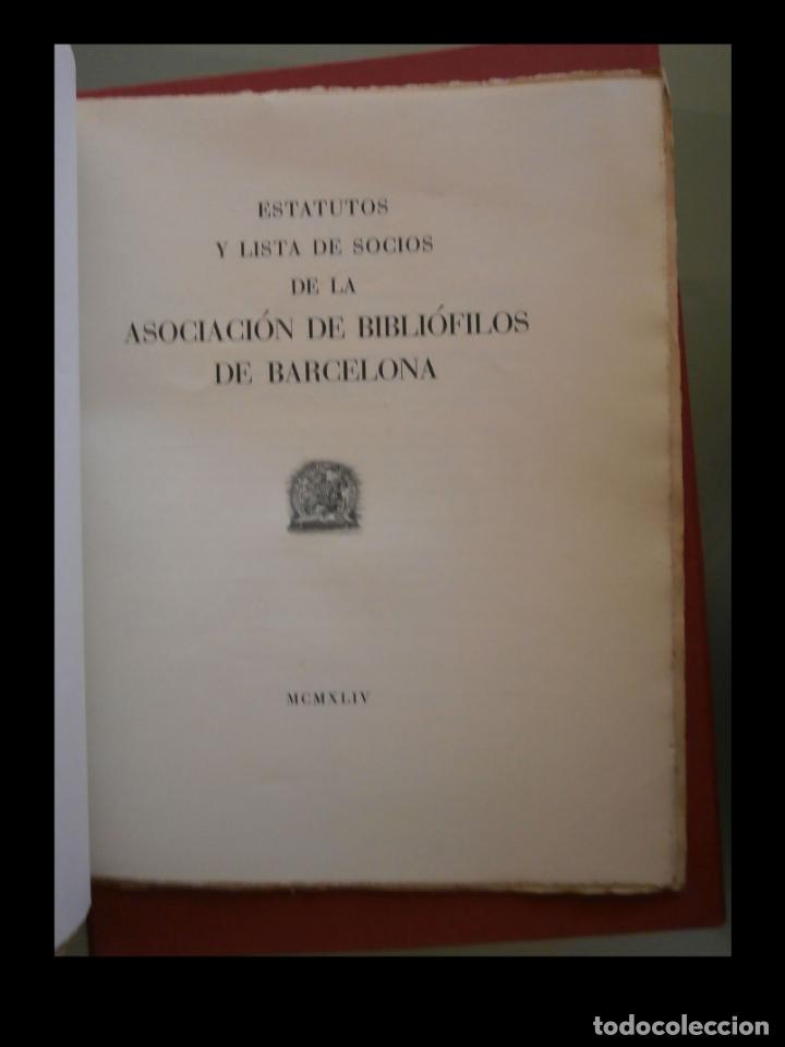 Second hand books: Estatutos y lista de socios de la Asociaci&oacute;n de Bibli&oacute;filos de Barcelona