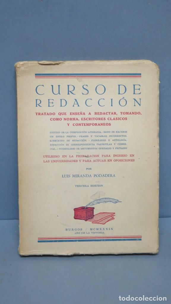 Libros de segunda mano: 1939.- CURSO DE REDACCI&Oacute;N. LUIS MIRANDA PODADERA - Foto 1