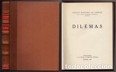 Libros de segunda mano: DILEMAS - MARTINEZ DE CAMPOS, CARLOS - A-HM-1146 - Foto 1