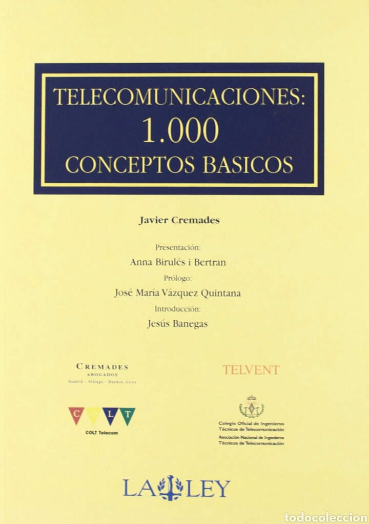 Libros de segunda mano: Telecomunicaciones. 1000 conceptos b&aacute;sicos. Javier cremades. La ley. - Foto 1