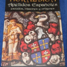 Libros de segunda mano: HERÁLDICA - APELLIDOS ESPAÑOLES - ESCUDOS, BLASONES Y ORÍGENES - BRAND EDITORIAL (2000)