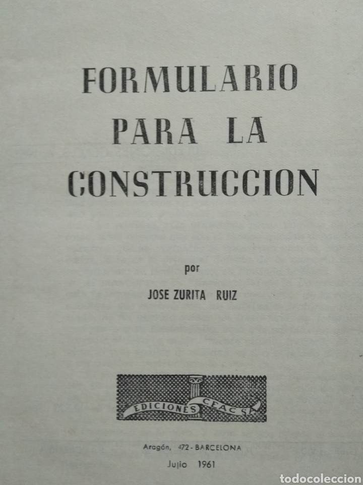 Libros de segunda mano: Formulario para la construcci&oacute;n. Ceac. A&ntilde;o 1961 - Foto 3
