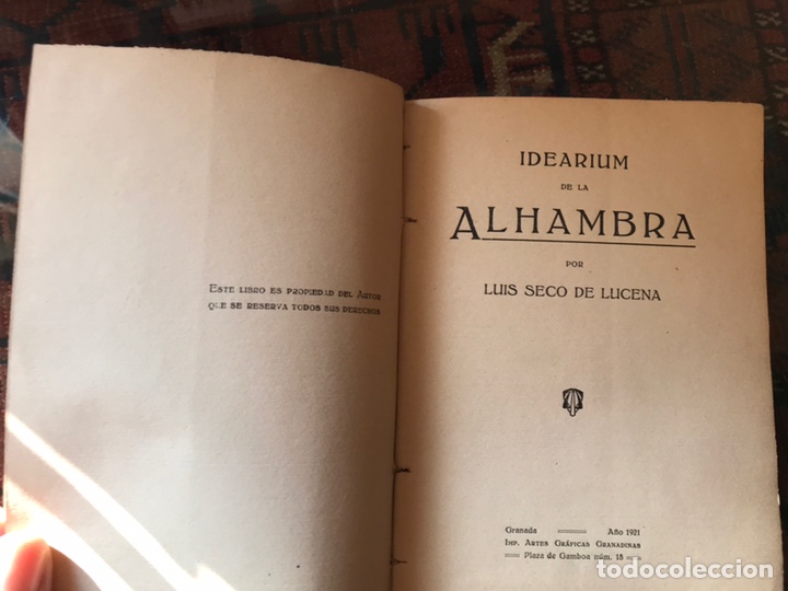 Libros de segunda mano: Idearium de la Alhambra. Luis Seco de Lucena - Foto 2