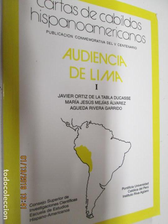 Libri di seconda mano: AUDIENCIA DE LIMA I PUBLICACION CONMEMORATIVA DEL V CENTENARIO , LOS REYES DE LIMA -1999