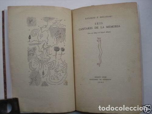 Libros de segunda mano: Ricardo E. Molinari - Seis cantares...Rafael Alberti. Solo 50 ej. - Foto 6