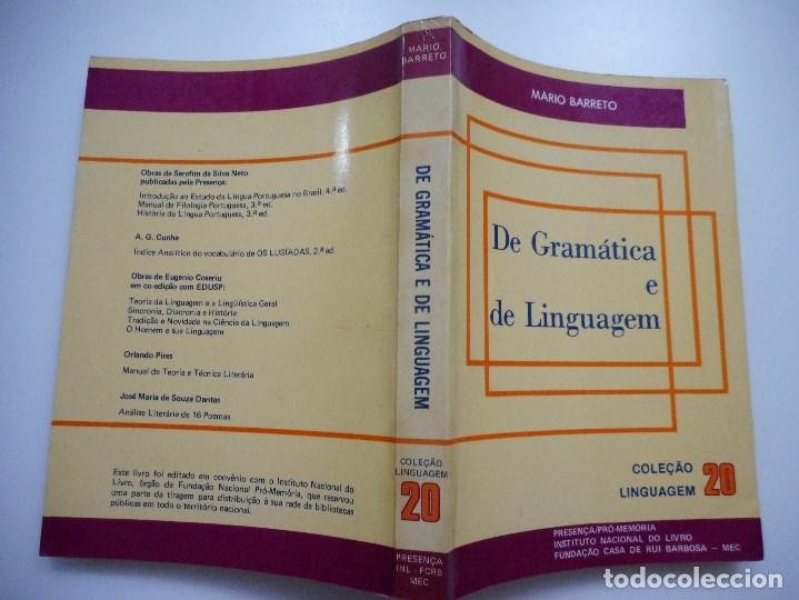 Libros de segunda mano: MARIO BARRETO    De gram&aacute;tica e de Linguagem     Y92003 - Foto 1