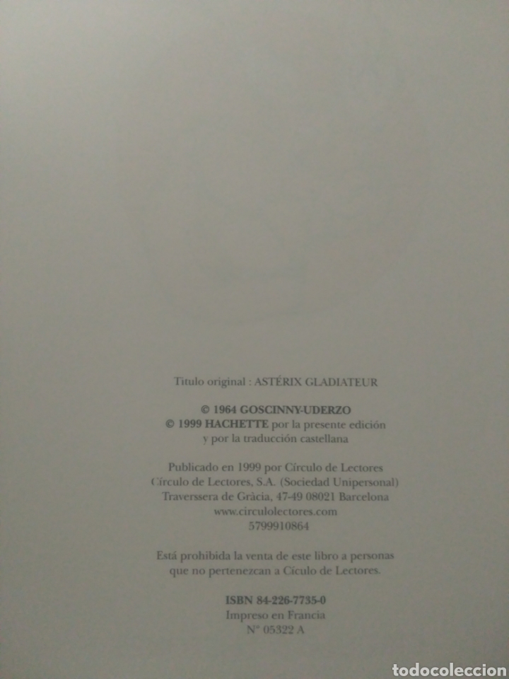 Libros de segunda mano: Asterix gladiador, editorial c&iacute;rculo de lectores - Foto 4
