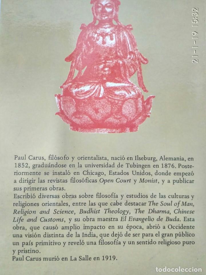 Libros de segunda mano: El evangelio de Buda.- Paul Carus.- Ed. Teorema S.A. - Foto 2