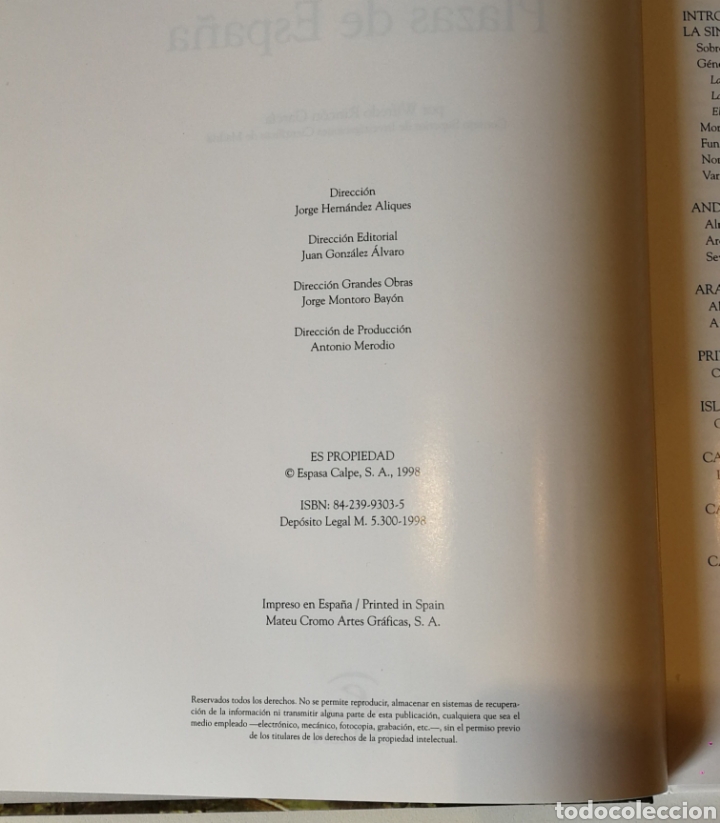 Libros de segunda mano: Plazas de Espa&ntilde;a. Ed Espasa 1998 - Foto 4