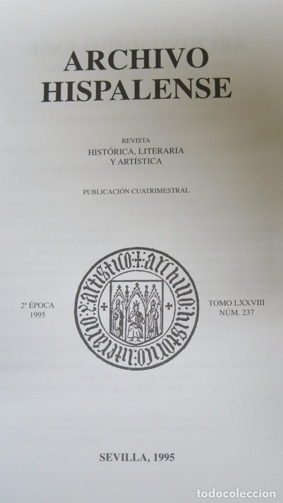 Libros de segunda mano: ARCHIVO HISPALENSE. N&ordm; 237. 1995 - Foto 2