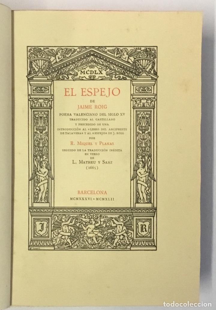 Libros de segunda mano: EL ESPEJO. - ROIG, Jaime. - Foto 2