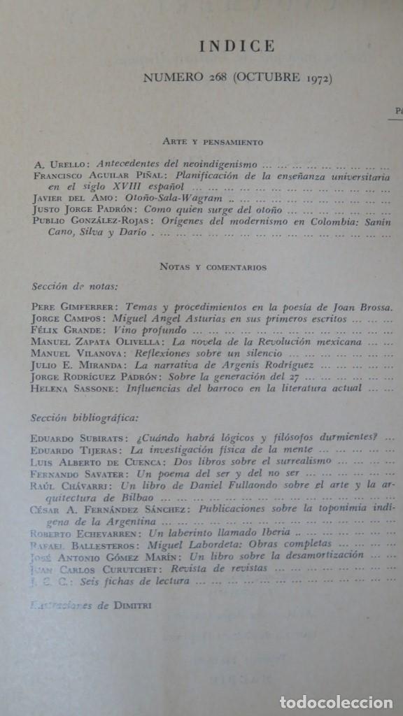 Libros de segunda mano: CUADERNOS HISPANOAMERICANOS. MADRID. OCTUBRE 1972. N&ordm;268 - Foto 2