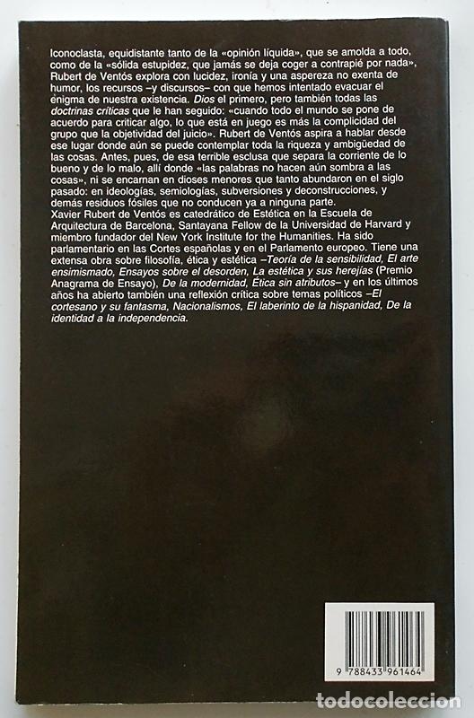 Libros de segunda mano: Dios, entre otros inconvenientes - Xavier Rubert de Vent&oacute;s - Anagrama (Argumentos) 2000 - Foto 2