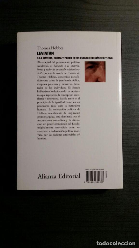 Libros de segunda mano: Leviatan O la materia forma y poder de un estado eclesiastico y civil - Foto 4