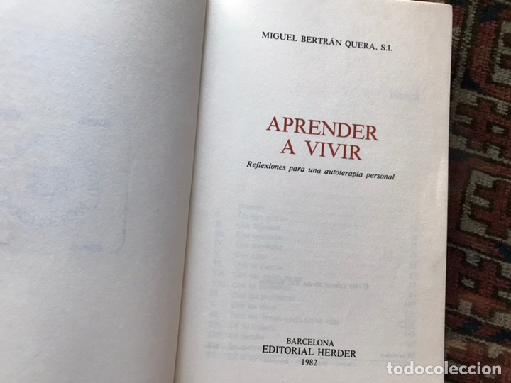 Libros de segunda mano: Aprender a vivir. Miguel Bertr&aacute;n. Buen estado - Foto 4