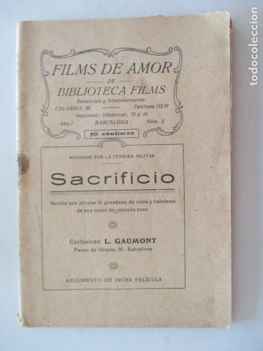 Livres d'occasion: FILMS DE AMOR DE BIBLIOTECA FILMS. A&Ntilde;O 1 BARCELONA N&ordm; 3. SACRIFICIO. L. GAUMONT.