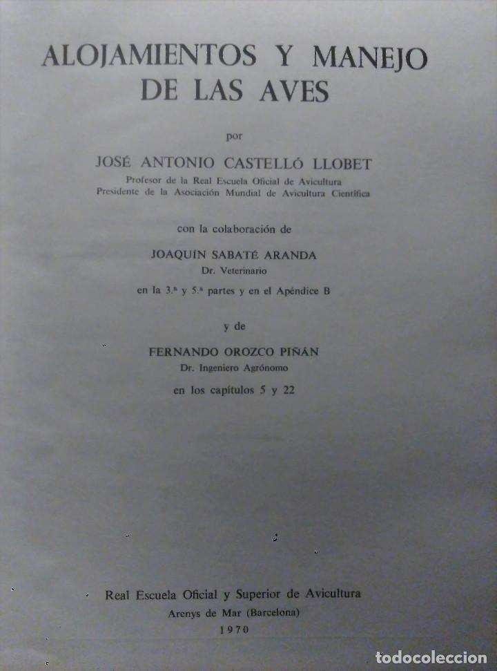 Libros de segunda mano: Alojamientos y manejo de las AVES, J. A. Castell&oacute;, 1970 - Foto 3
