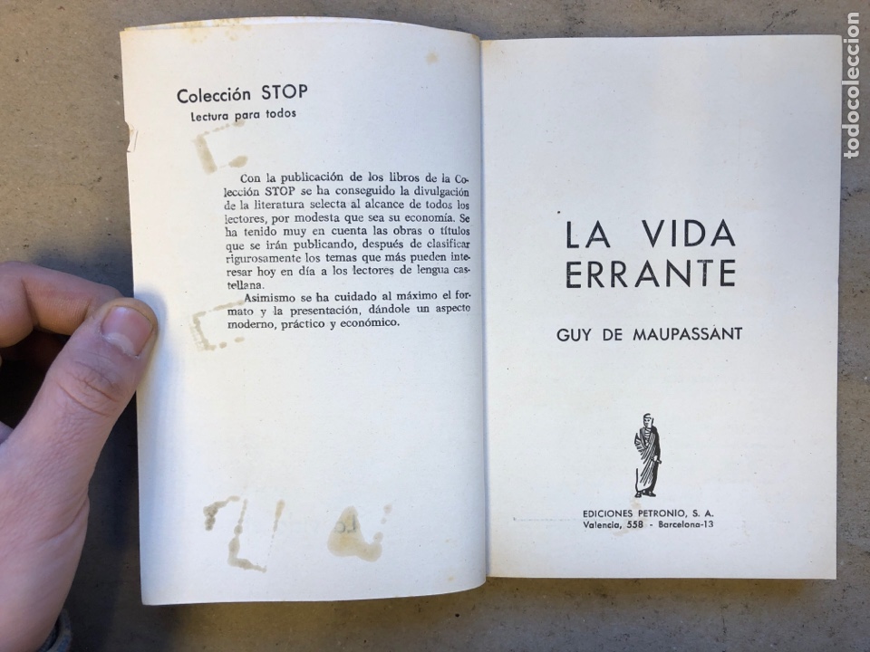 Libros de segunda mano: LA VIDA ERRANTE. GUY DE MAUPASSANT. EDICIONES PETRONIO 1971. 191 P&Aacute;GINAS. - Foto 2