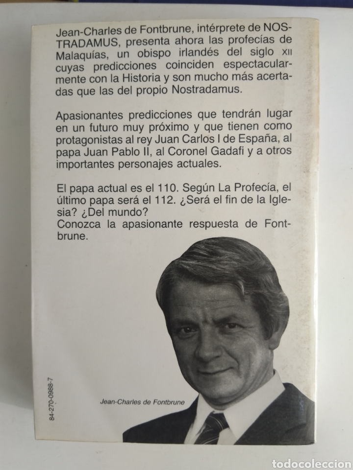 Libros de segunda mano: LA PROFEC&Iacute;A DE LOS PAPAS/FONTBRUNE - Foto 2