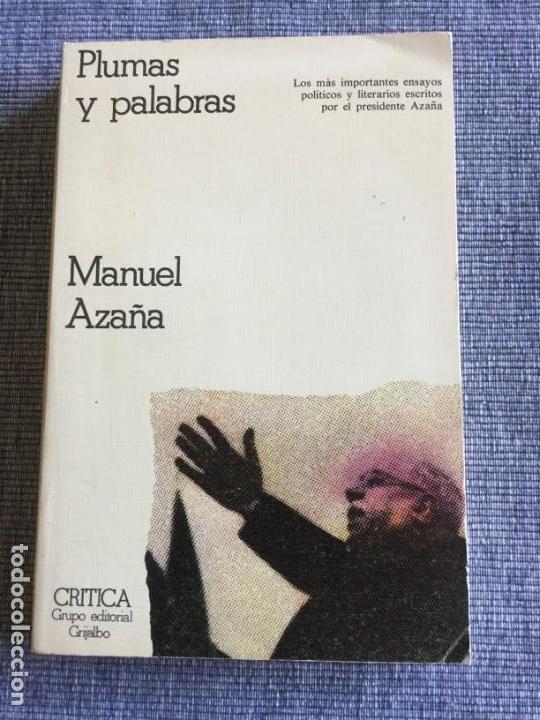 Libros de segunda mano: Plumas y palabras. Manuel Aza&ntilde;a. - Foto 1