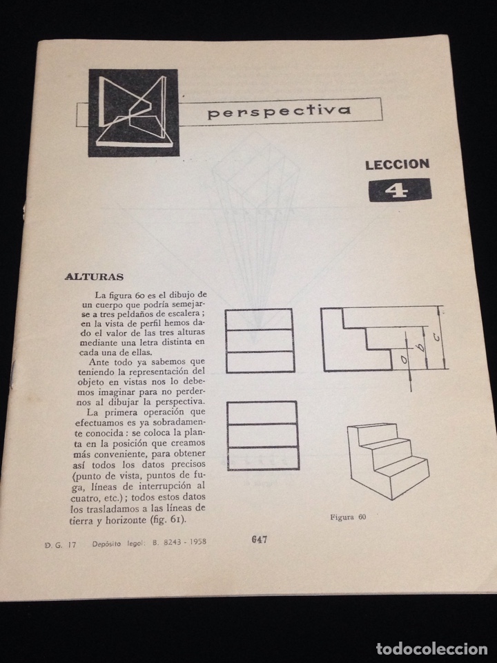Libros de segunda mano: Curso de delineante general,CEAC,a&ntilde;o 1958,varias lecciones. - Foto 1