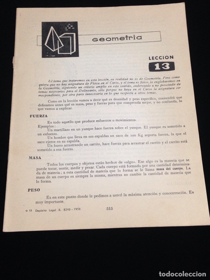 Libros de segunda mano: Curso de delineante general,CEAC,a&ntilde;o 1958,varias lecciones. - Foto 1