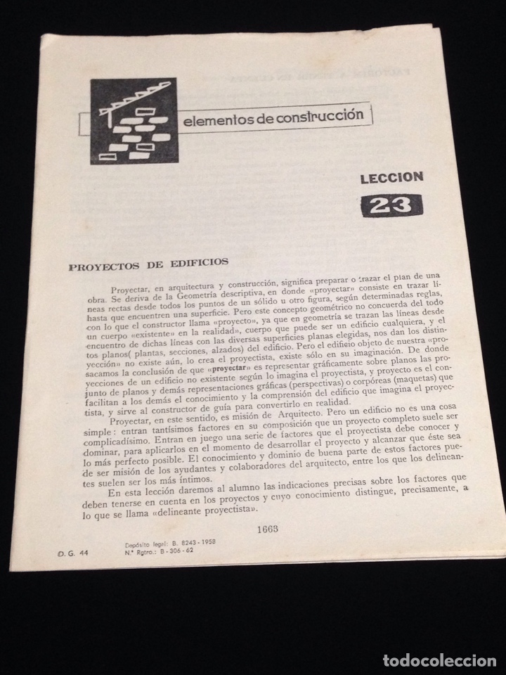 Libros de segunda mano: Curso de delineante general,CEAC,a&ntilde;o 1958,varias lecciones. - Foto 1