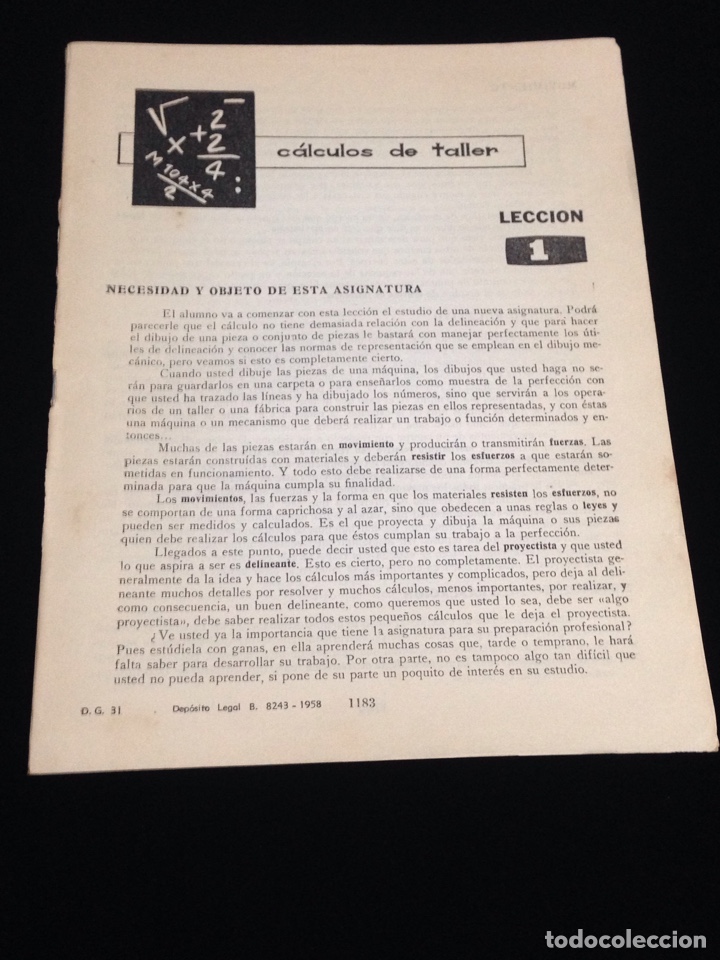 Libros de segunda mano: Curso de delineante general,CEAC,a&ntilde;o 1958,varias lecciones. - Foto 1