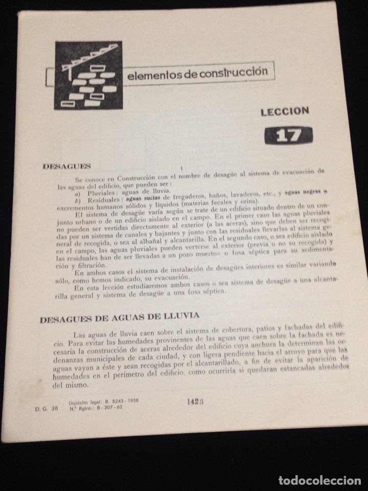 Libros de segunda mano: Curso de delineante general,CEAC,a&ntilde;o 1958,varias lecciones. - Foto 1