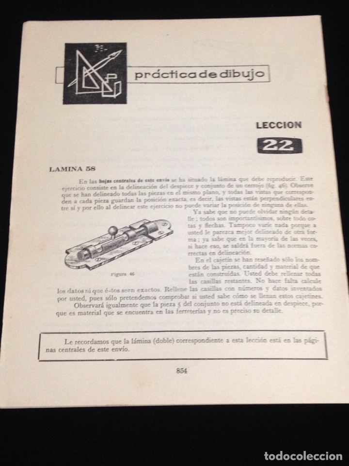 Libros de segunda mano: Curso de delineante general,CEAC,a&ntilde;o 1958,varias lecciones. - Foto 3