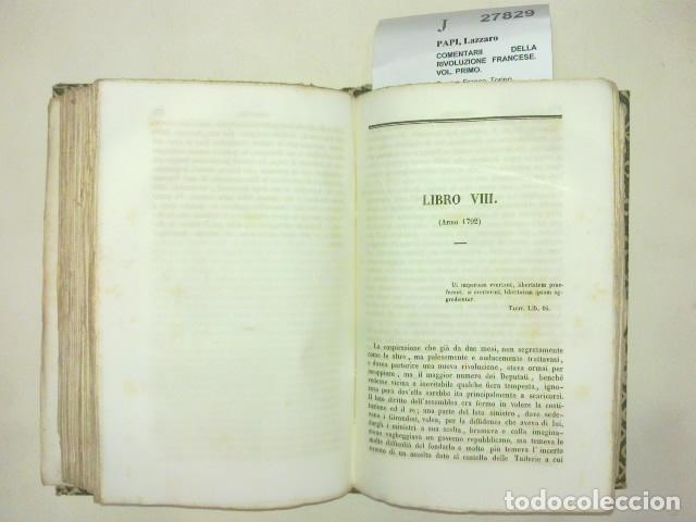 Libros de segunda mano: PAPI, Lazzaro - COMENTARII DELLA RIVOLUZIONE FRANCESE. VOL. PRIMO.