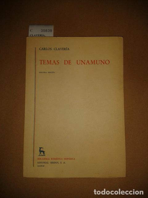 Libros de segunda mano: CLAVERIA, Carlos - TEMAS DE UNAMUNO - Foto 1