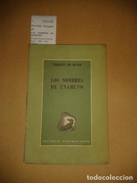 Libros de segunda mano: OLASO, Ezequiel de - LOS NOMBRES DE UNAMUNO - Foto 1