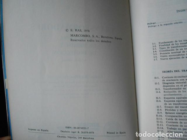 Libros de segunda mano: TRANSFORMADORES DE POTENCIA, DE MEDIDA Y DE PROTECCI&Oacute;N. ENRIQUE RAS. MARCOMBO 1978. - Foto 2