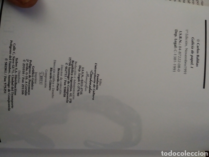Libros de segunda mano: CARLOS BALI&Ntilde;AS. GALICIA DE PAPEL 1 - Foto 2