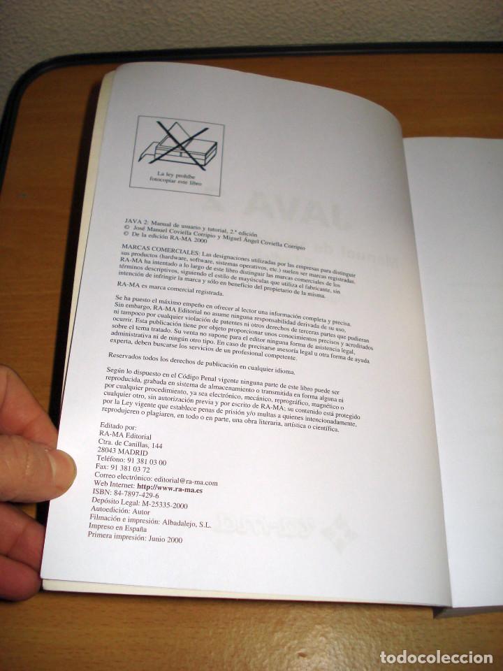 Libros de segunda mano: JAVA 2. MANUAL DE USUARIO Y TUTORIAL + CD (AGUST&Iacute;N FROUFE). RA-MA 2a. Edici&oacute;n. A&Ntilde;O 2000 - Foto 2